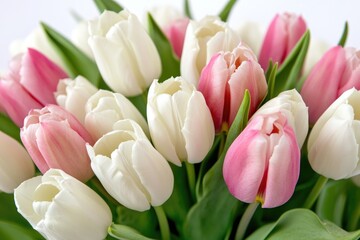 Poster - Fresh bouquet of tulips in a decorative vase, perfect for spring decor or gifts