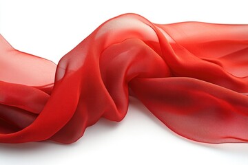 Poster - A close-up view of a bright red cloth on a white background