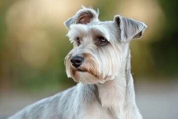 Poster - A close-up shot of a dog's face with a blurred background