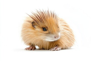 Poster - A close-up shot of a small animal sitting on a white surface