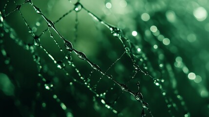 Poster - A futuristic matrix of digital rain in shades of green.