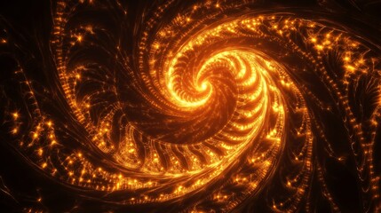 Poster - A fractal-based golden ratio pattern glowing in the dark