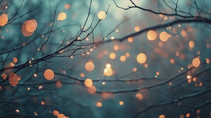Poster - A dreamy soft pastel bokeh effect with shimmering lights