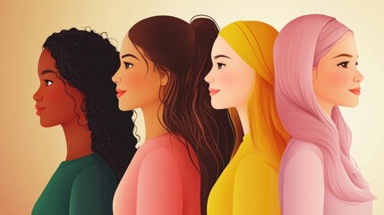 Poster - A group of women posing together, smiling and socializing