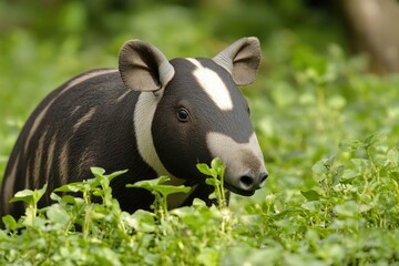 Poster - A close-up view of a small animal in a grassy field, perfect for use in nature-inspired designs and compositions
