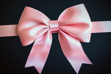 Wall Mural - A simple yet elegant design featuring a pink bow on a dark background