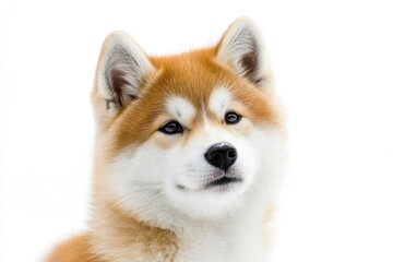Poster - A close-up shot of a dog's face on a white background