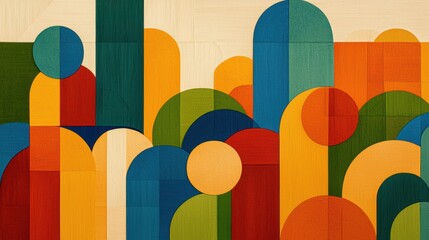 Wall Mural - A kaleidoscope of colors and shapes, exploring the beauty of abstract art vivid