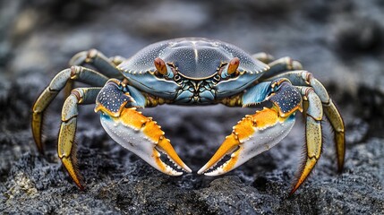 Poster - A lone crab stands on a rocky outcropping, a small but mighty presence