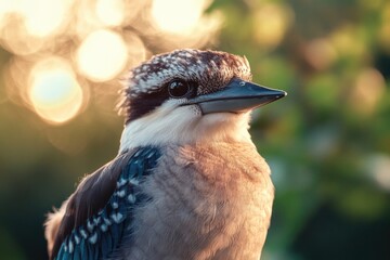 Poster - A clear image of a bird's face and plumage, blurred background