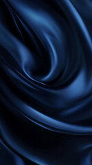 Aufkleber - Close-up of deep blue satin fabric with soft folds and light reflections, showcasing smooth texture and elegant pattern. Represents luxury, softness, and elegance.