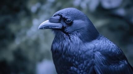 Poster - A close-up shot of a bird's face, blurred background
