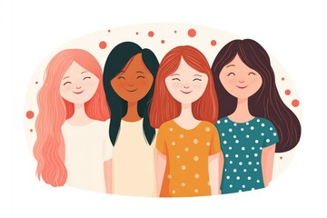Poster - A group of women standing close to each other in a relaxed atmosphere