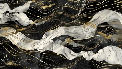 Poster - Fluid patterns and organic shapes create a stunning decorative piece that adds sophistication to contemporary interiors