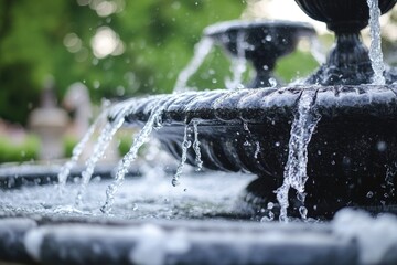 Aufkleber - A close-up shot of a fountain with water flowing from its mouth