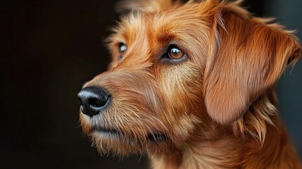 Poster - A close-up shot of a dog's face with blurred background