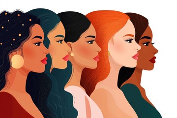 Poster - A group of women standing side by side, united and strong