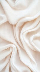 Poster - Elegant, soft fabric drapes in shades of white flow gently, enhancing tranquility in a contemporary interior design setting for a calm ambiance