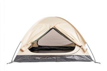 Poster - A tent with the door open on a white background