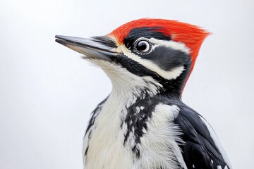 Poster - A close-up shot of a bird with a distinctive red mohawk, great for designs about individuality and self-expression