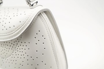 Poster - A white purse hangs from a chain, suitable for lifestyle or fashion photography