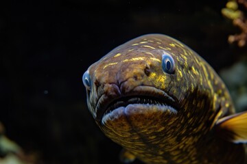 Poster - A close-up shot of a fish gazing directly at the lens
