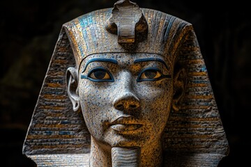 Aufkleber - A detailed view of a statue depicting a person, suitable for use in various contexts