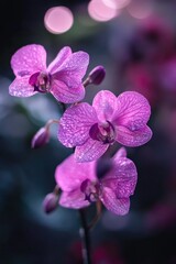 Poster - A close-up shot of a flower with water droplets glistening on its petals