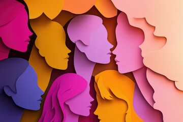 Aufkleber - Group of people with diverse hair colors, gathered together