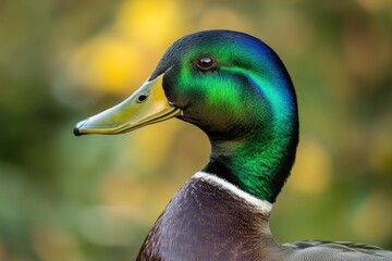 Poster - A close-up shot of a duck's face, with a blurred background