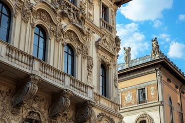 Poster - A large building with a clock on its roof, suitable for use in architectural or cityscape images