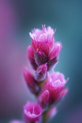 Sticker - A close-up view of a bright pink flower with a blurred background