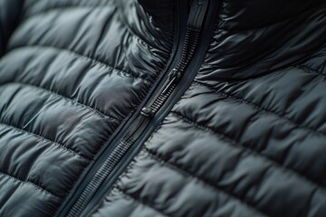 Poster - A close-up view of a jacket's zipper