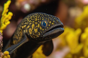 Poster - A close-up view of a fish swimming in its tank, providing an intimate look at the aquatic life