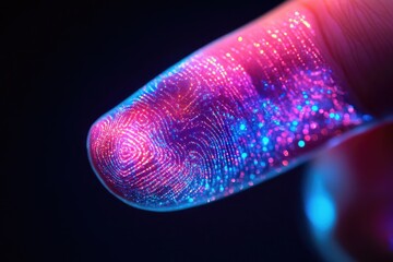 Poster - A close-up of a finger with a clear fingerprint