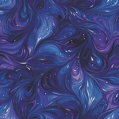 Wall Mural - Radiant pattern with swirling purple and blue hues and white accents