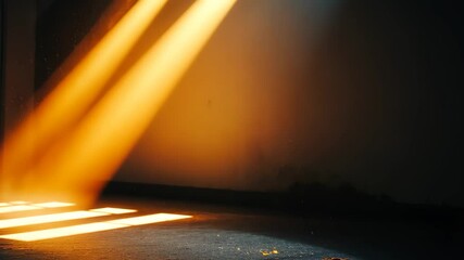 Fototapete - Rays of light filtering through a dark space create a warm and inviting atmosphere, background light