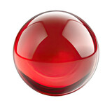 A smooth, shiny red sphere with reflective surfaces showcasing vibrant color and depth.