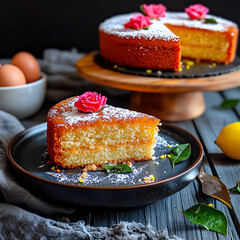 Poster -  rose lemon cake