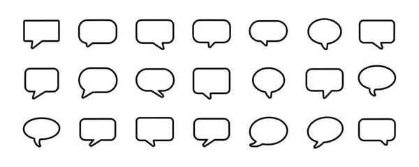 Aufkleber - Speech bubble, speech balloon, chat bubble line art icon for apps and websites. Message comments chat box vector illustration 10 EPS .