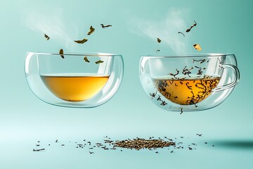 Poster - Floating Tea Cups: A Relaxing Brew