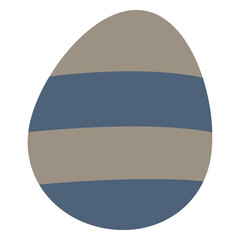 Poster - Easter Egg's Graphic Design: a vibrant graphic design of an Easter egg, adorned with a pattern of blue and brown stripes.