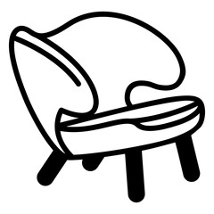Poster - Modern Armchair Illustration: A sleek and modern armchair illustrated with bold lines, showcasing its unique form and design. Perfect for design, interior, decor and furnishing