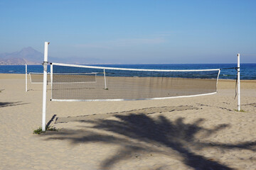 Wall Mural - Volleyball nets on the beach San Juan, Alicante, Spain