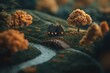 © Yopi - Miniature Autumn Cottage by Creekside