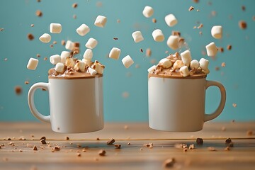 Poster - Floating Hot Chocolate with Marshmallows