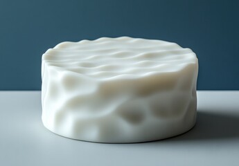 Poster - Elegant White Round Minimalist Sculpture with Soft Curves and Fluid Texture Against a Solid Color Background for Artistic and Design Themes