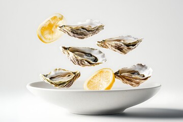 Wall Mural - Oysters and Lemon: A Culinary Delight