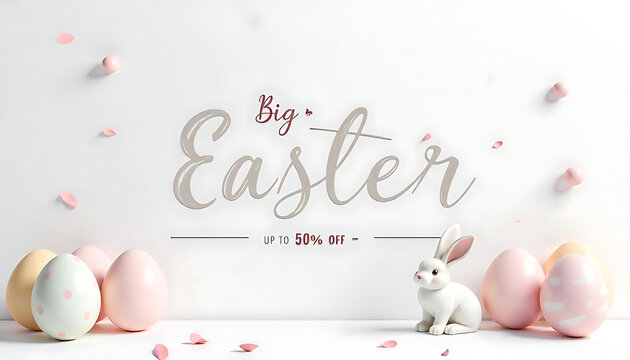 Rustic Easter Sale Banner, Chalkboard Style with Hand-Drawn Art, Easter concept 2025, Easter Sale Background, Easter Sale Web Banner, Easter holidays sales concept, created with generative ai
