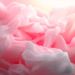 Aufkleber - A lightly abstract illustration where waves of soft shades of pink create a sense of airiness. Translucent forms overlap and interact fluidly
